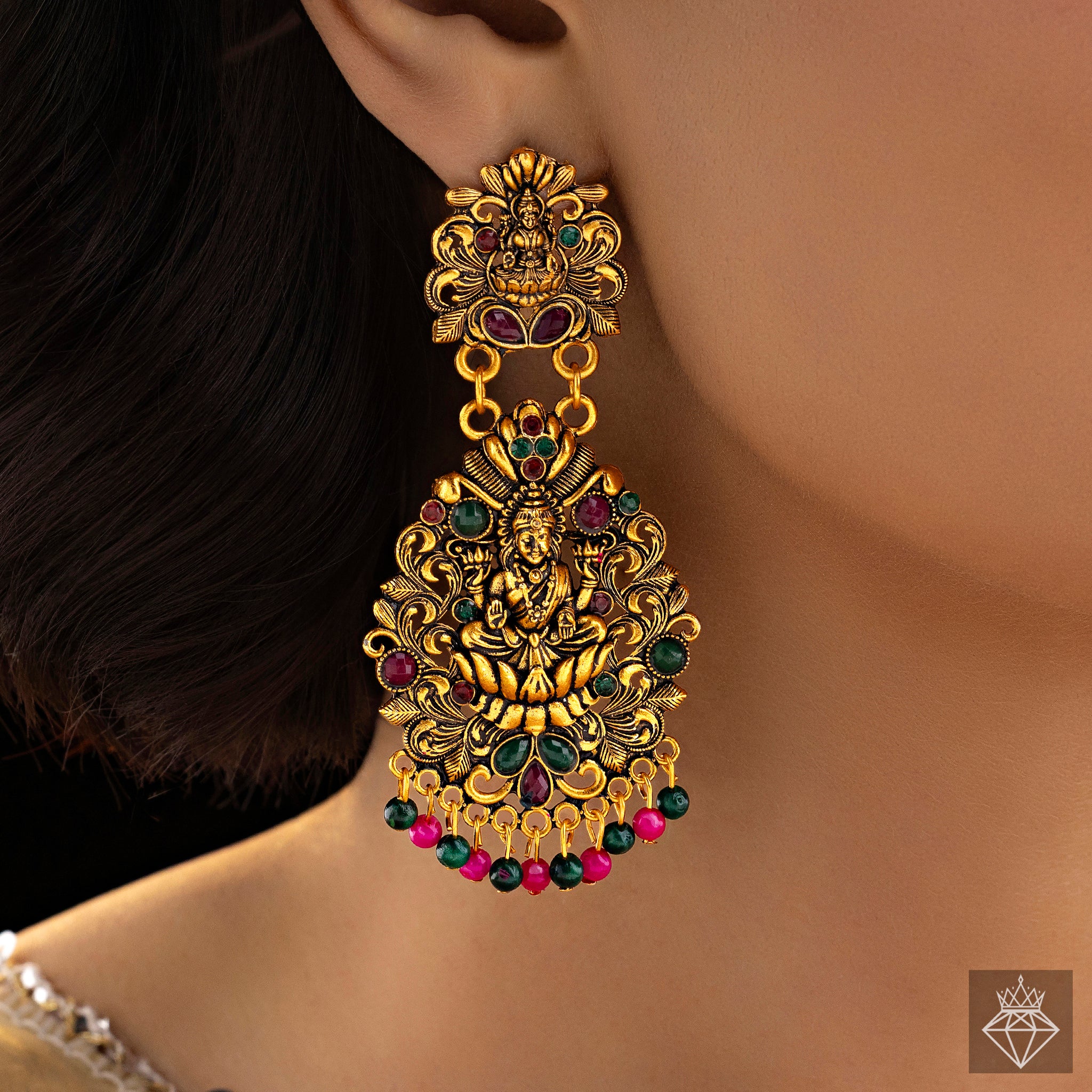 PRAO Anti-Tarnish Goddess Lakshmi Earrings✨