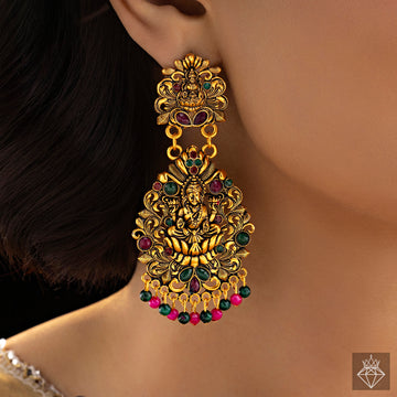 PRAO Anti-Tarnish Goddess Lakshmi Earrings✨