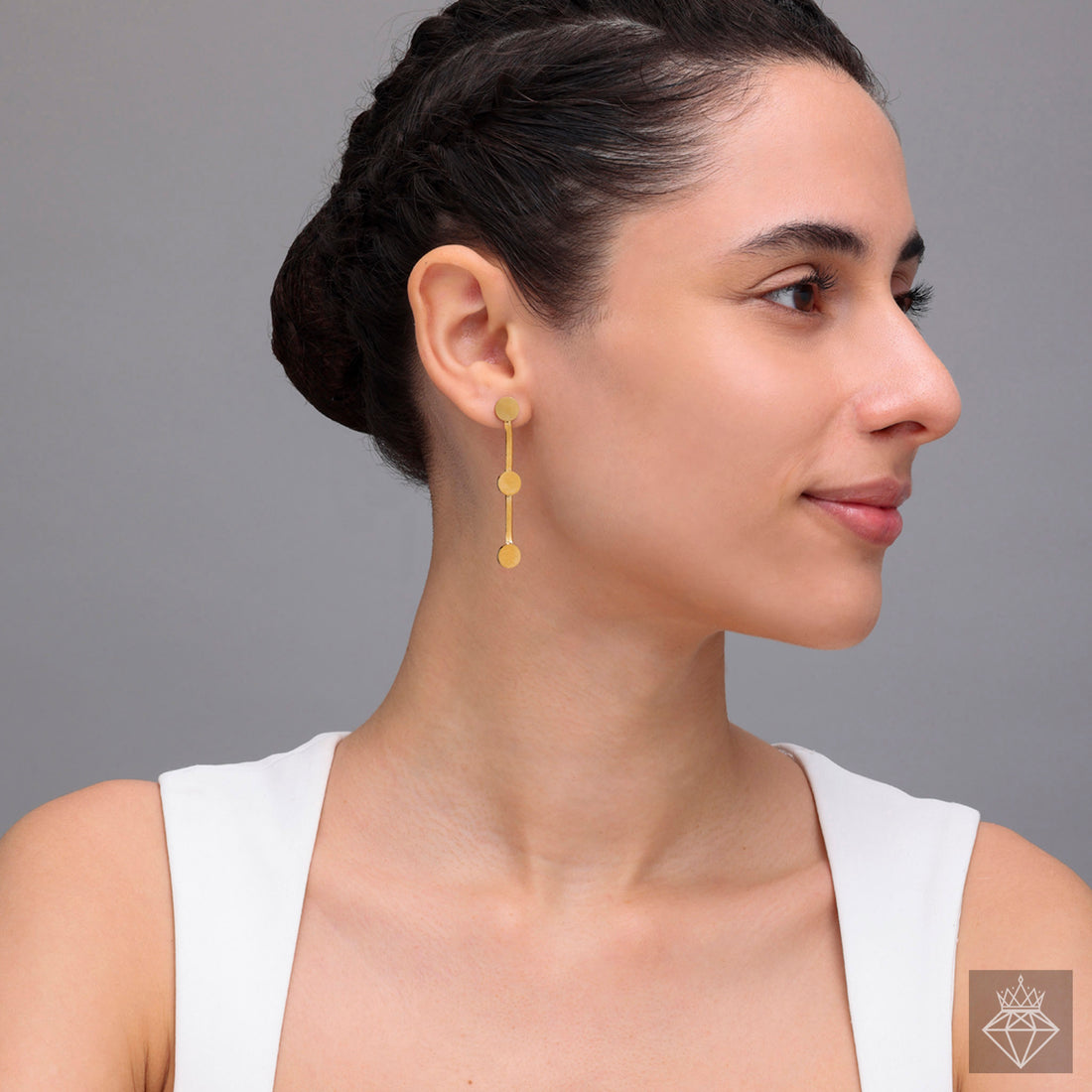 Minimalist Gold Line Drop Earrings By PRAO