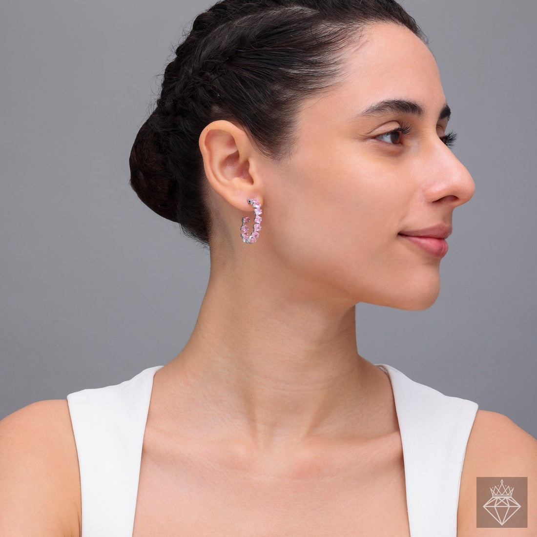 PRAO's Sparkling Princess-Cut Hoop Earrings