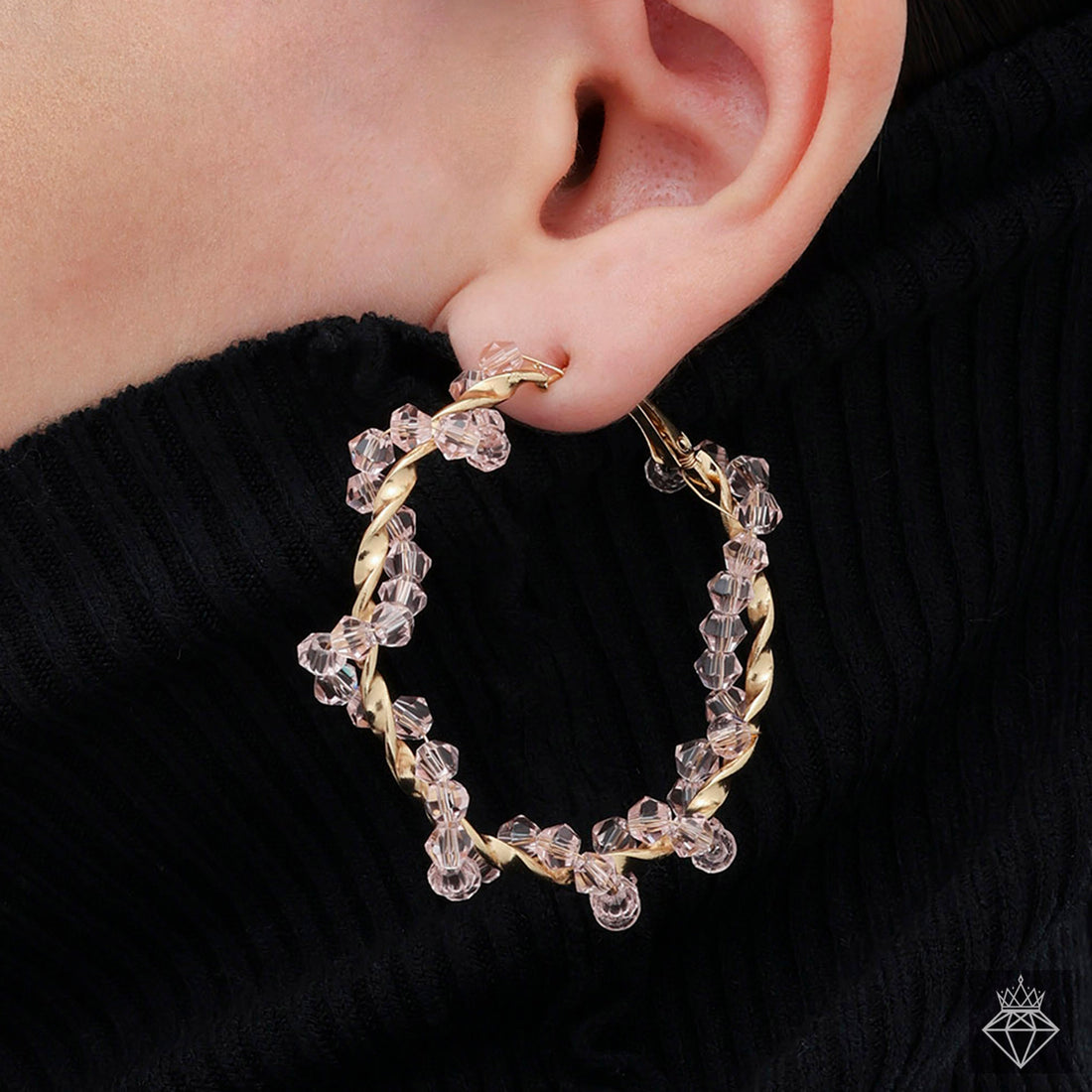 PRAO Allure of Crystals Wrapped Hoops