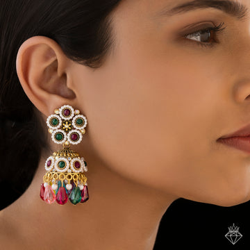PRAO Anti-Tarnish Ethnic Jhumki Earrings✨