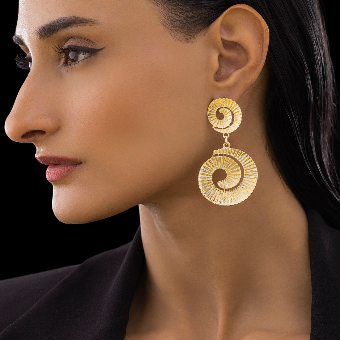 PRAO Anti-Tarnish Spiral Casting Dangle Earrings