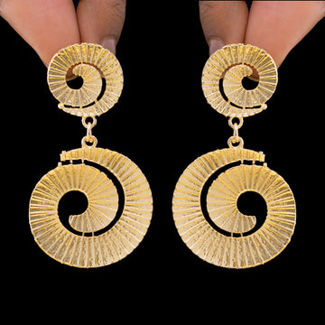 PRAO Anti-Tarnish Spiral Casting Dangle Earrings
