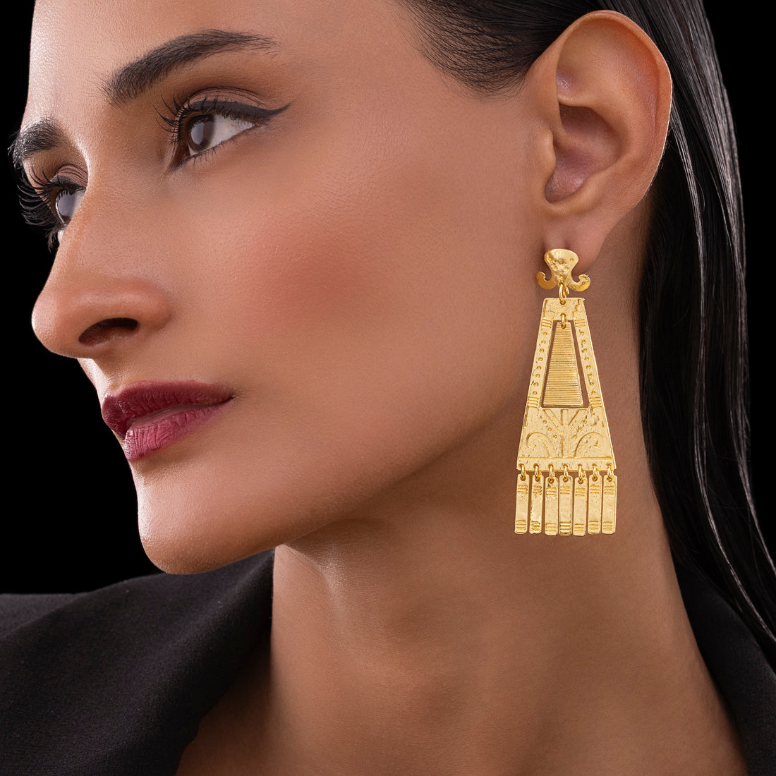 PRAO Anti-Tarnish Ethnic Long Dangles with Charms