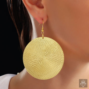 Anti-Tarnish Round Oversized Textured Danglers