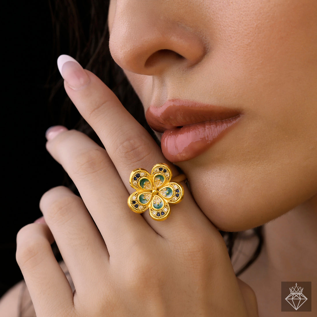 PRAO Anti-Tarnish Flower Ring (Adjustable Size)
