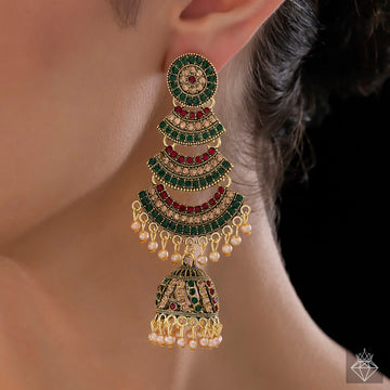 PRAO Anti-Tarnish Dangler Jhumki with Pearls