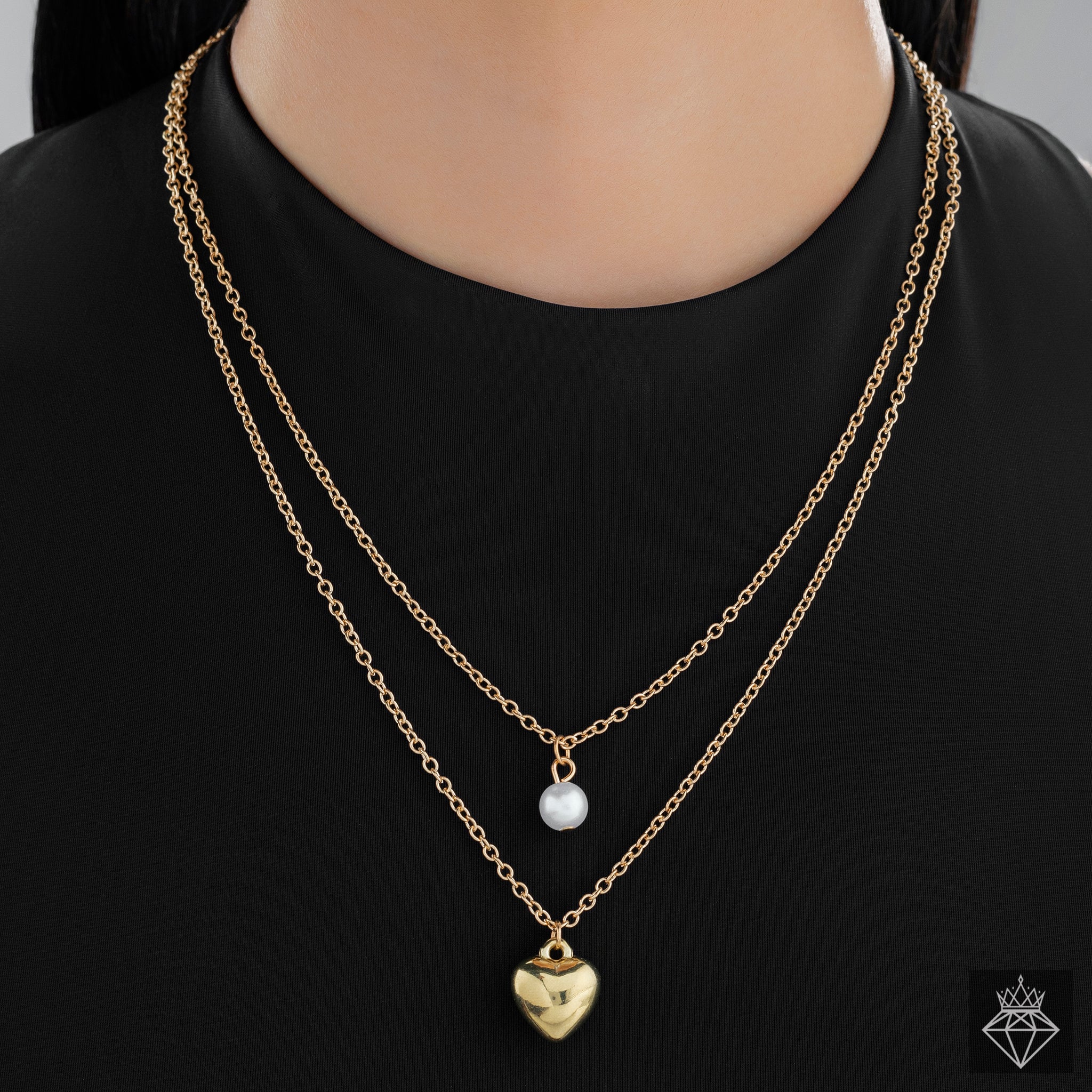 Anti-Tarnish Heartthrob Double Layered Chain Necklace By PRAO