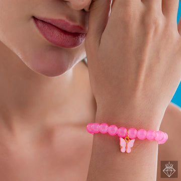 Pink Butterfly Charm Trendy Bracelet By PRAO