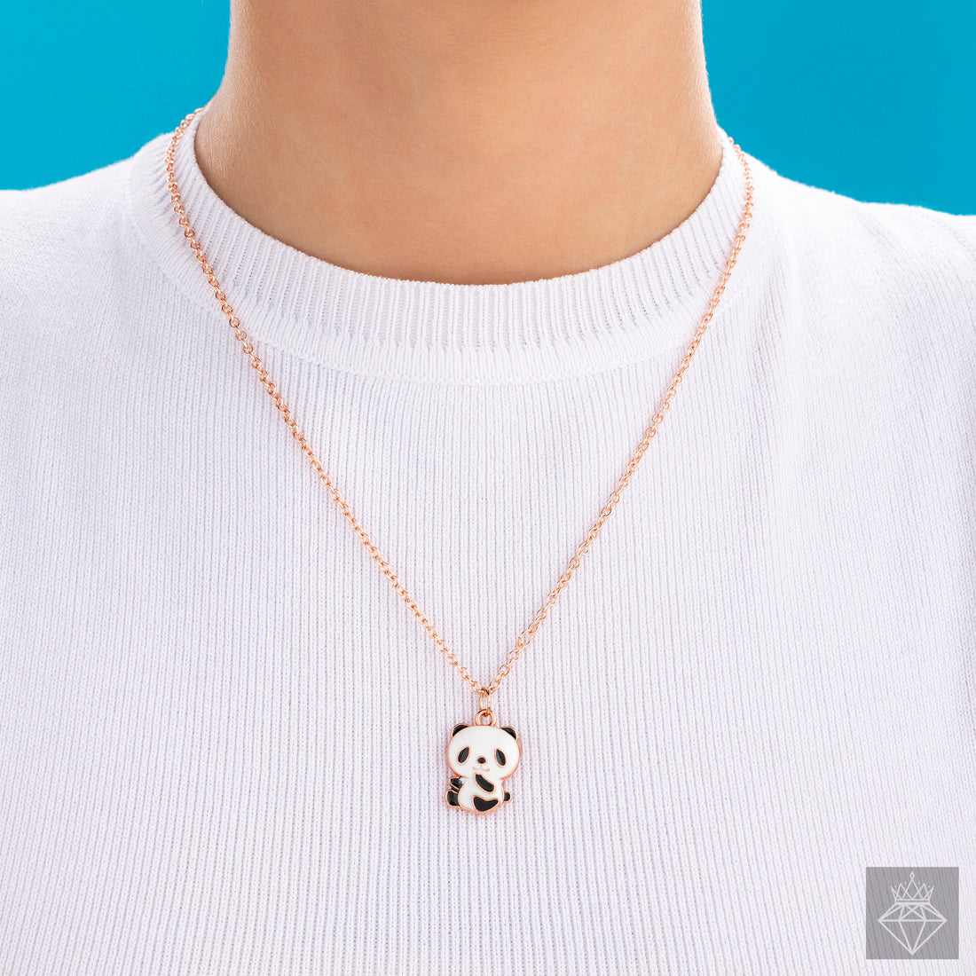 Anti-Tarnish Cute Panda Pendant Necklace By PRAO