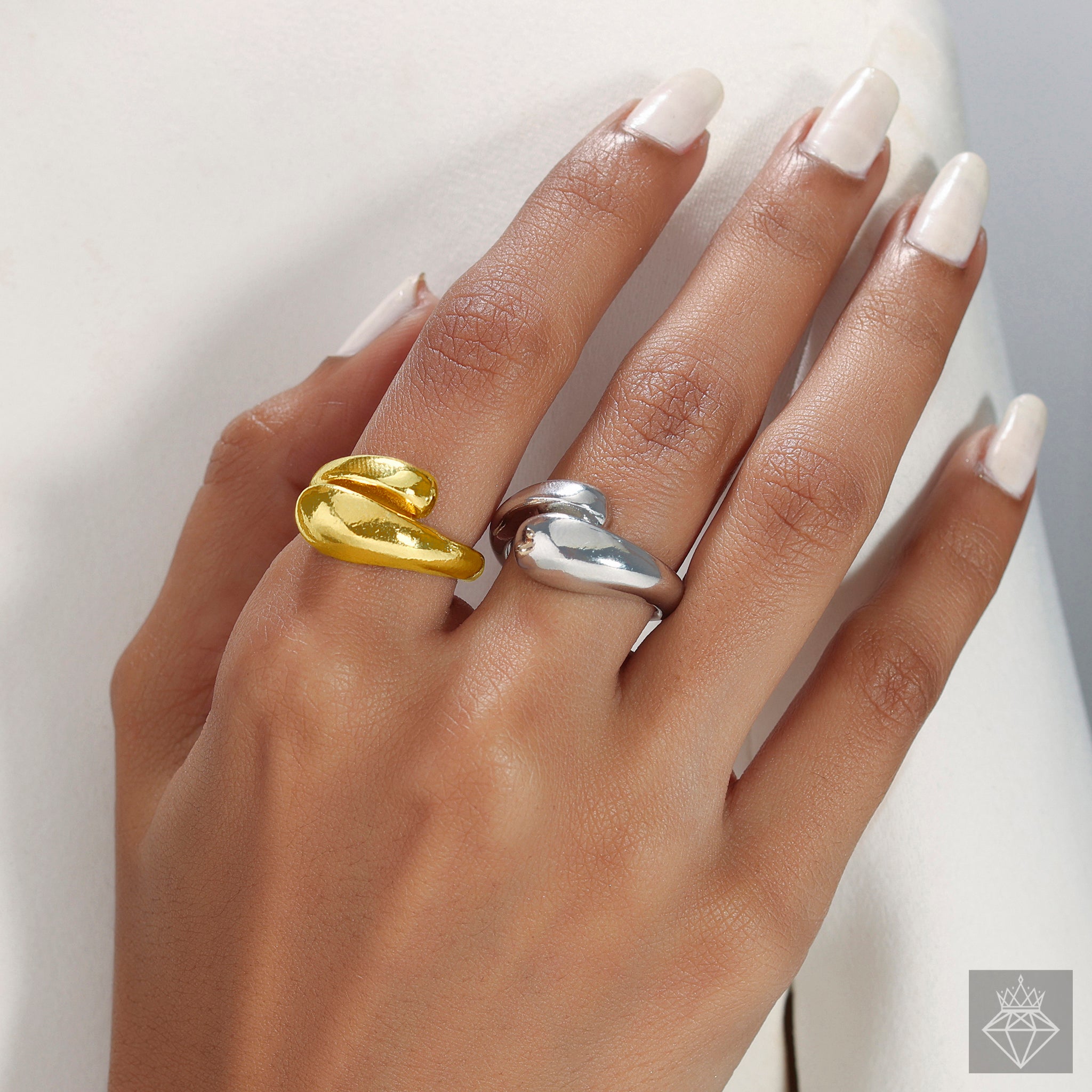 Anti-Tarnish Golden & Silver Rings Set By PRAO