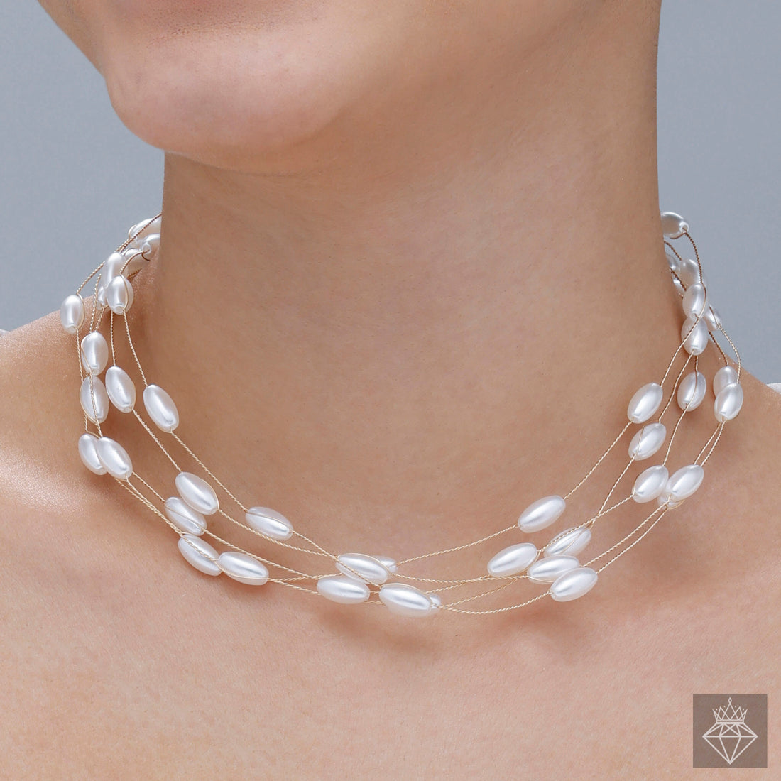 Sophisticated Strands: Statement Pearl Oval Necklace By PRAO