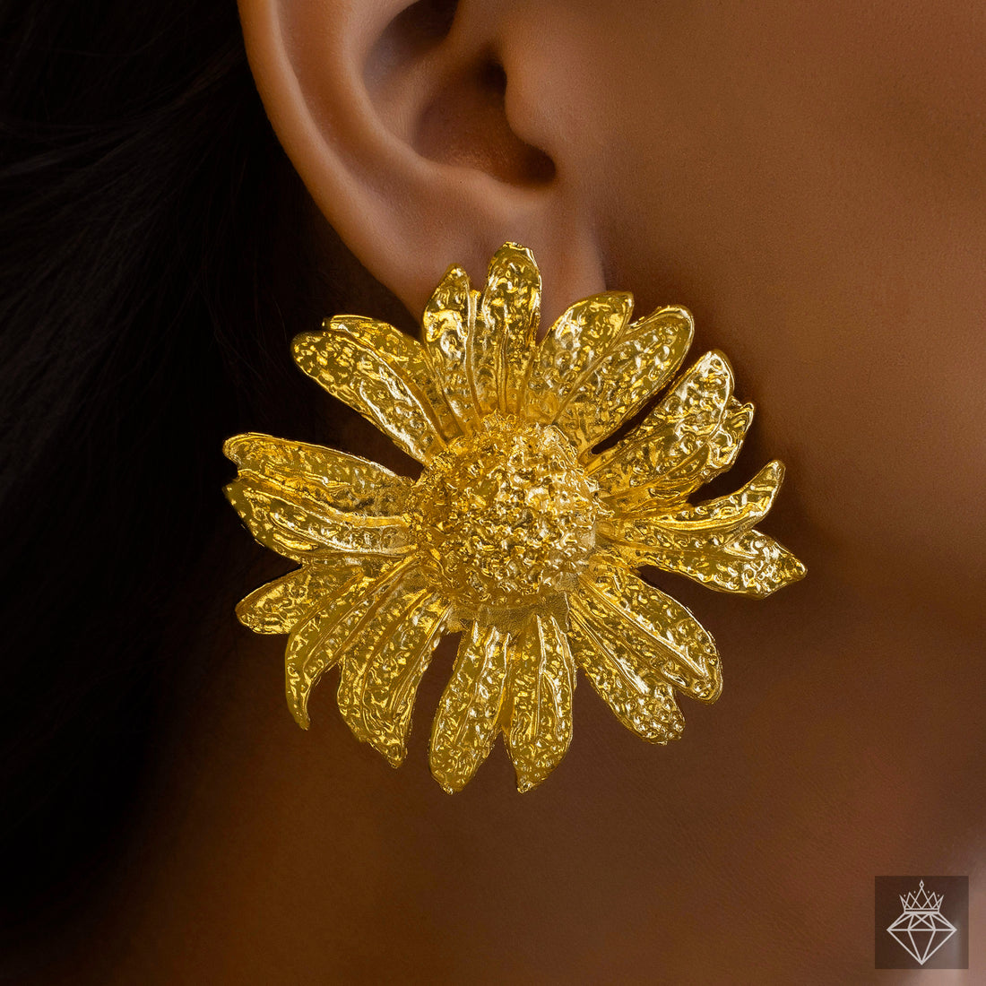 Anti-tarnish Sunflower Statement Earrings By PRAO