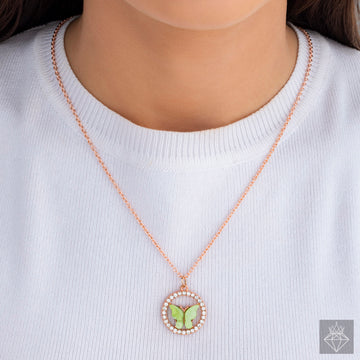 Charming Green Butterfly Pendant Necklace By PRAO