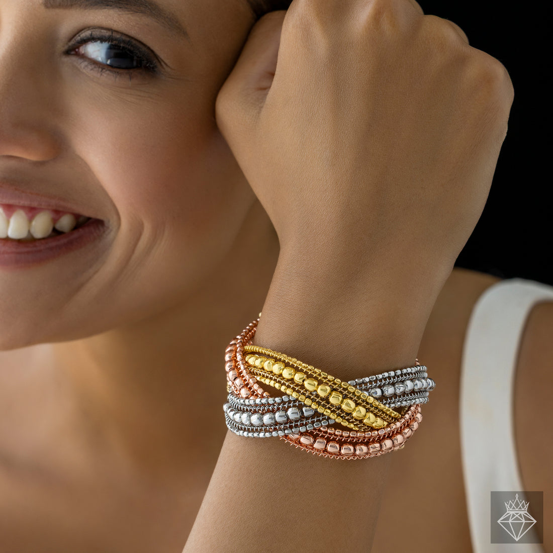 PRAO Anti-Tarnish Tri-Tone Cuff Bracelet✨