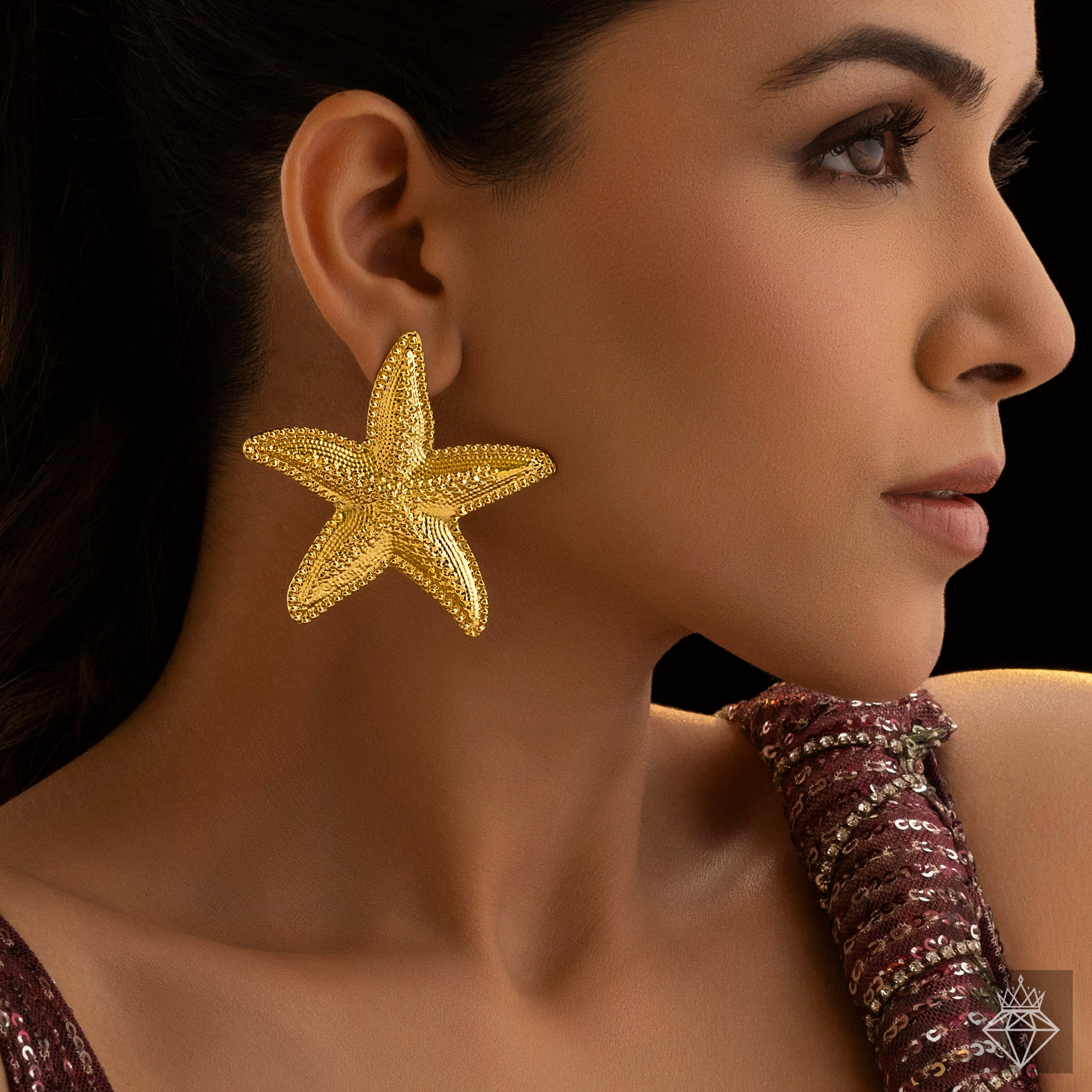 Anti-Tarnish Gold Plated Starfish Earrings By PRAO