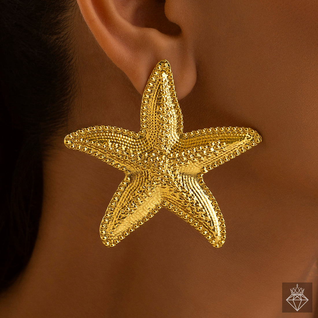 Anti-Tarnish Gold Plated Starfish Earrings By PRAO