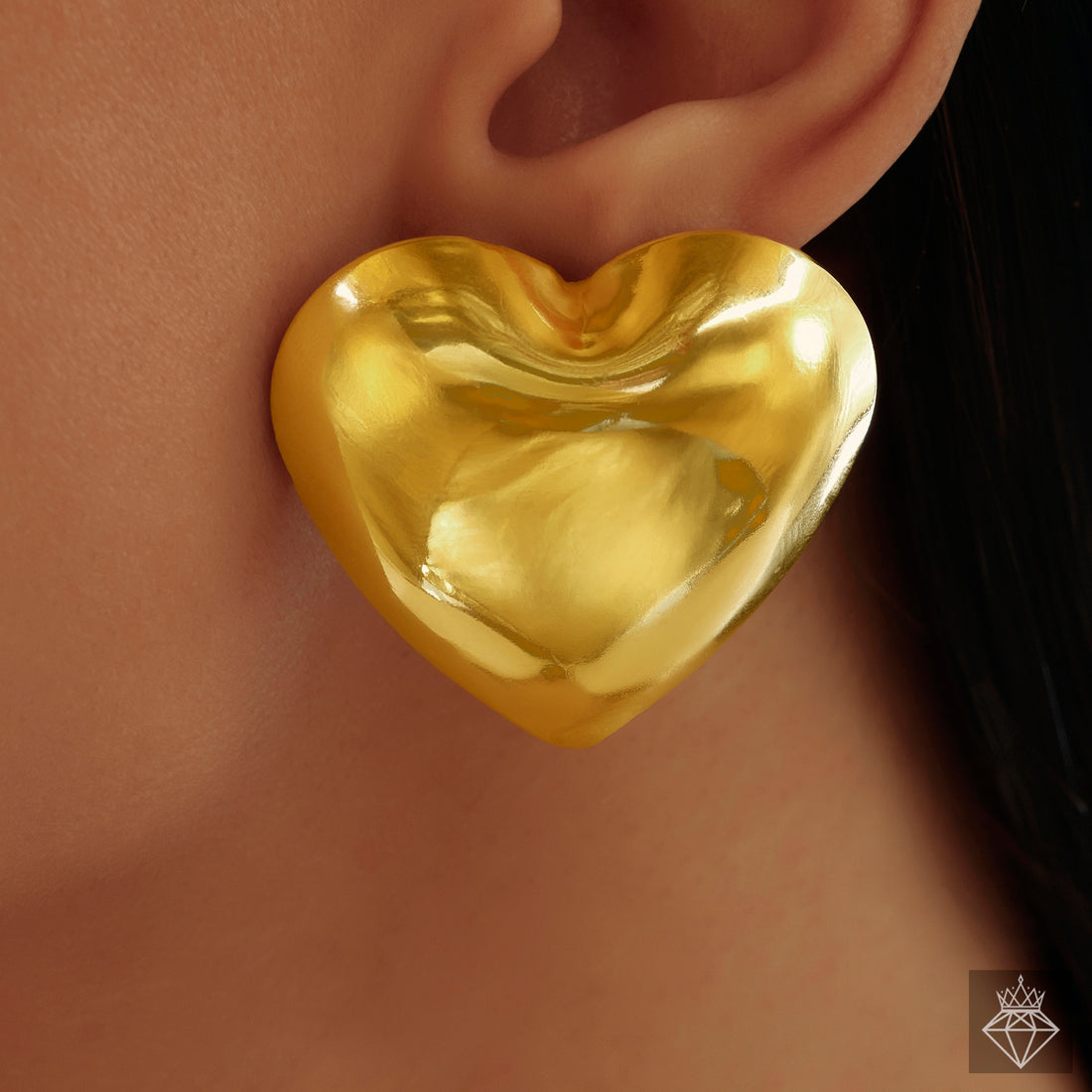 Anti-Tarnish Heart Alloy Studs By PRAO