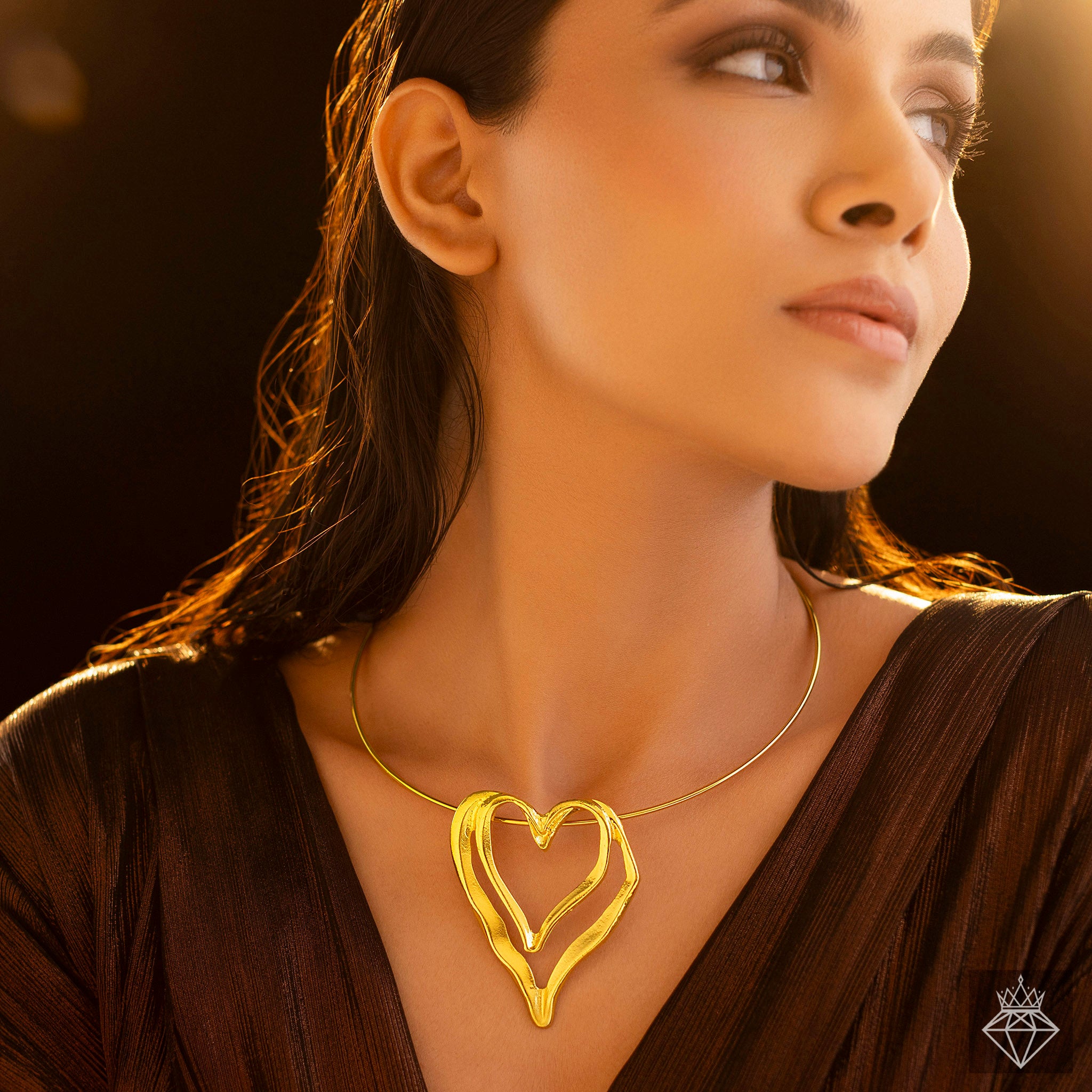 Anti-Tarnish Stunning Heart Hasli Necklace By PRAO