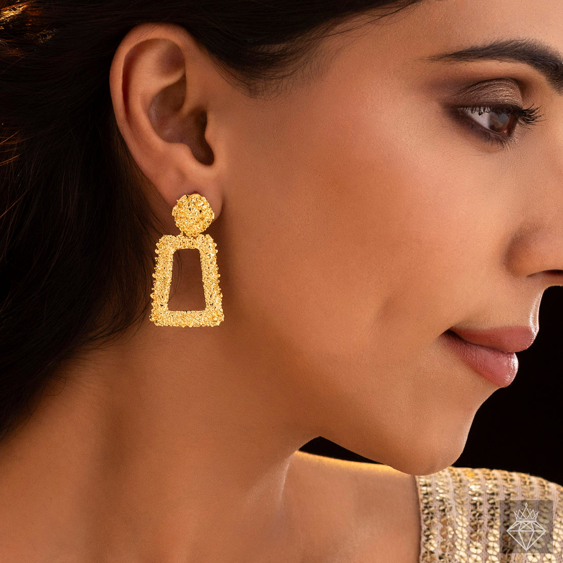 Anti-Tarnish Golden Tapered Danglers By PRAO