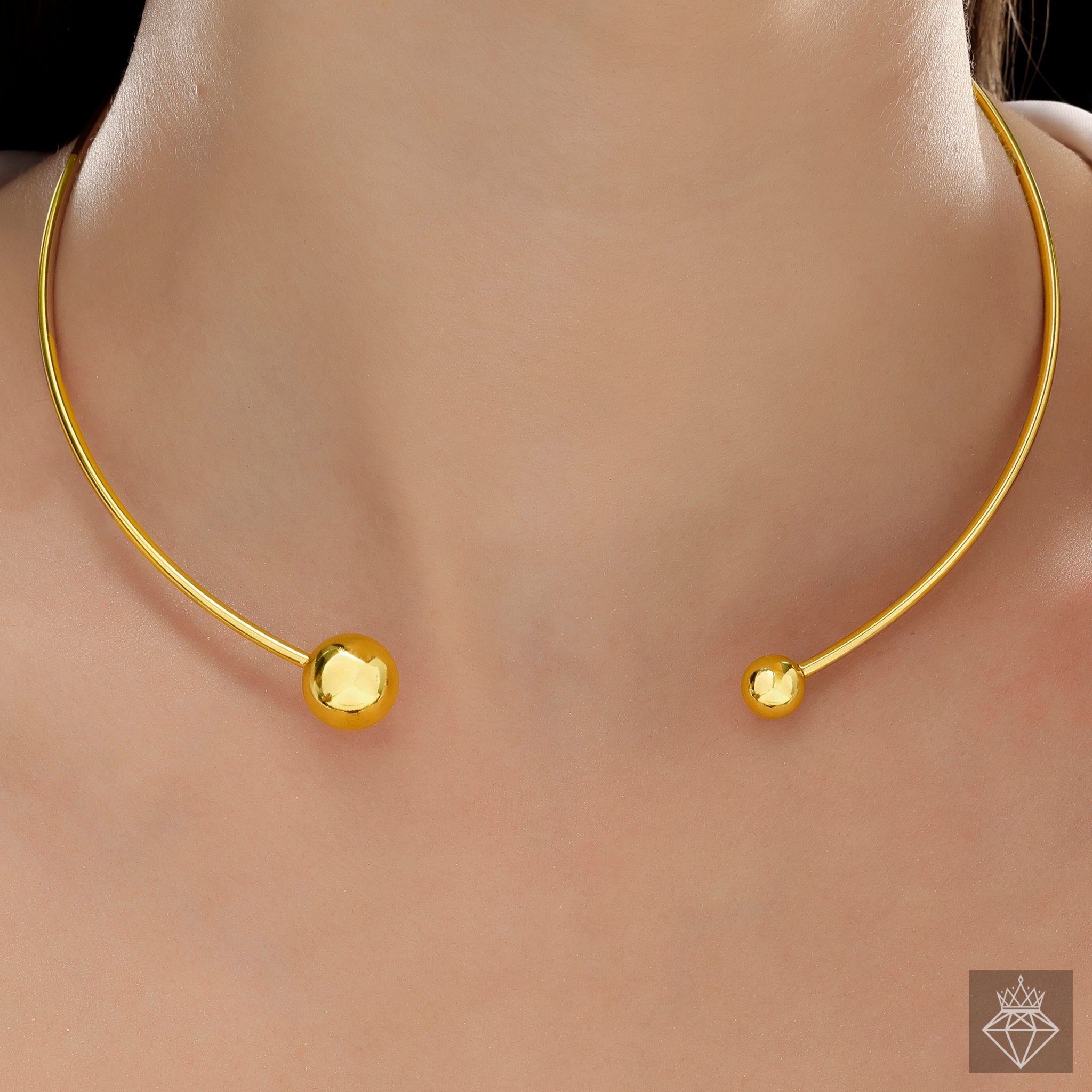 Anti-Tarnish Golden Openable Wire Necklace By PRAO