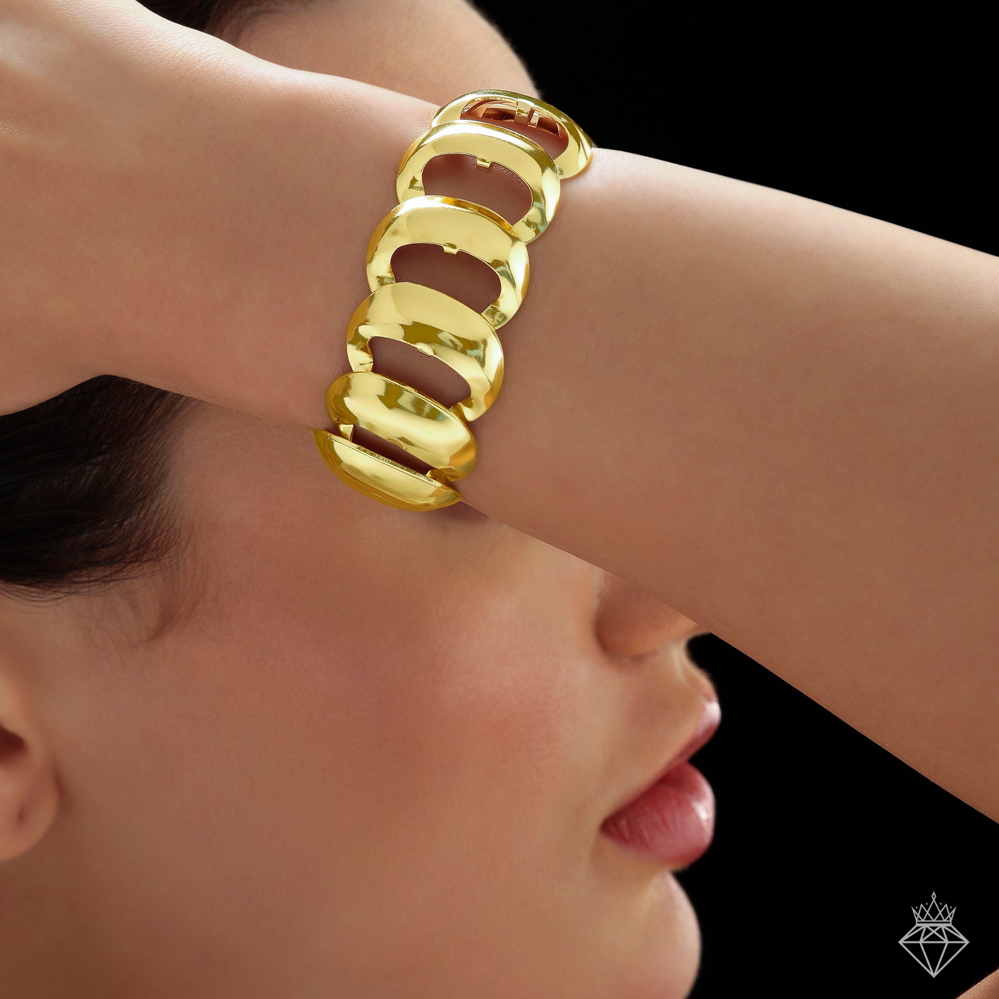 Anti-Tarnish Gold Plated Structured Geometric Bracelet By PRAO