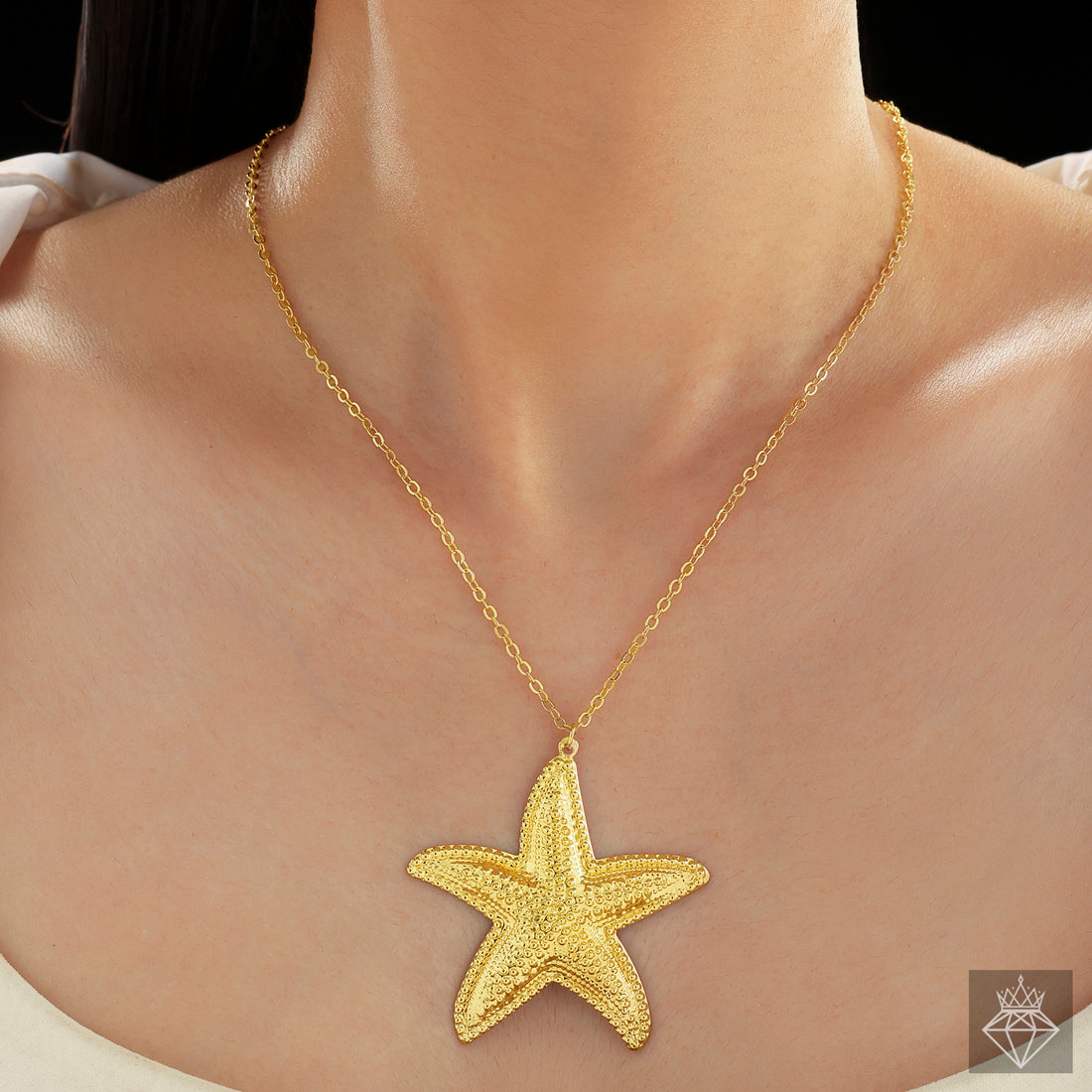 Anti-Tarnish Starfish Golden Pendant Necklace By PRAO