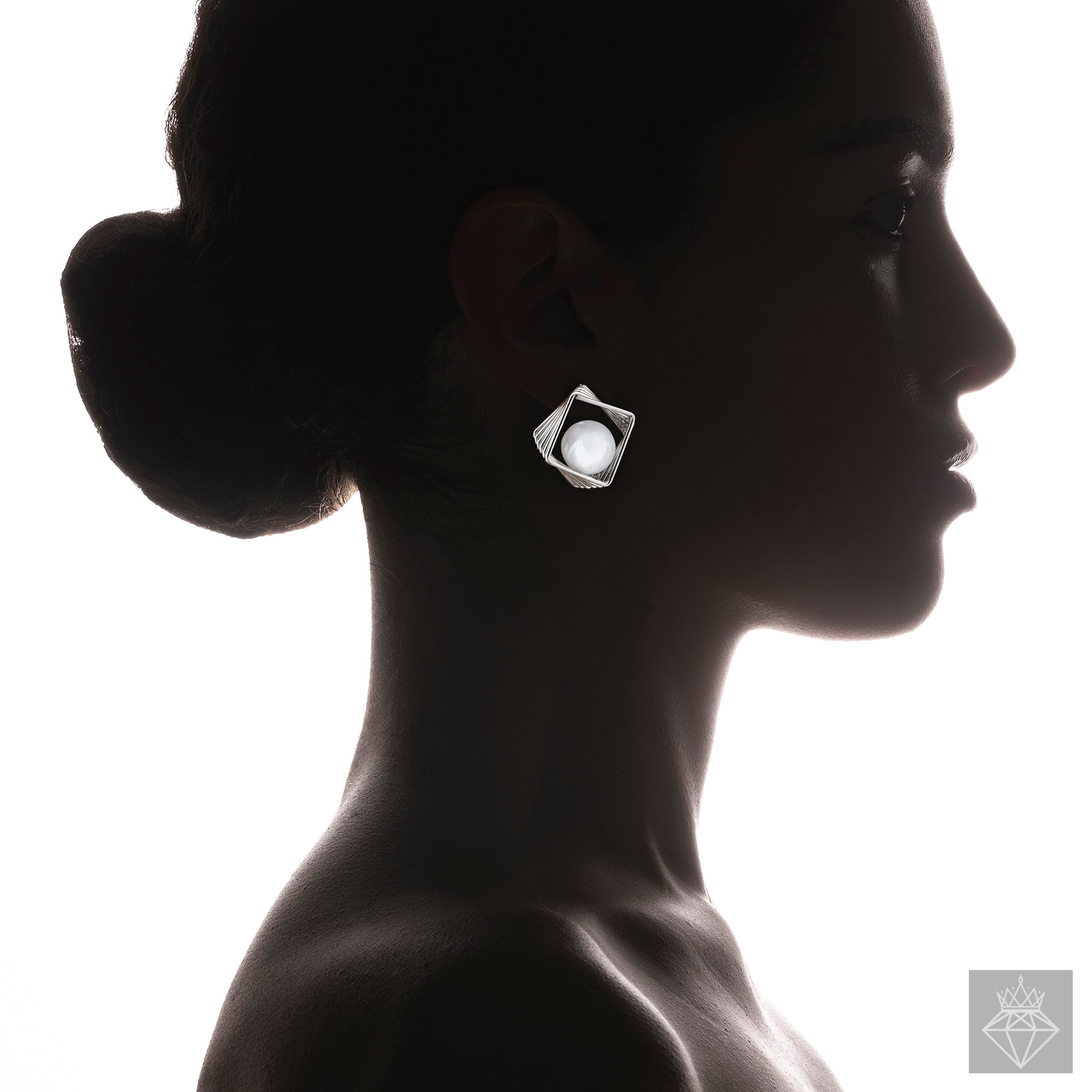 Geometric Pearl Prism Earrings By PRAO