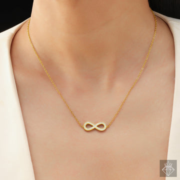 Anti-Tarnish Infinity Pendant Golden Chain Necklace