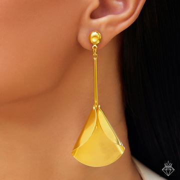 Anti-Tarnish Golden Cone-Shaped Danglers By PRAO