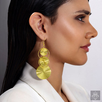 Anti-Tarnish Spiral Textured Coin Danglers By PRAO