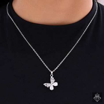 PRAO Glitz & Glam Crystal Butterfly Pendant Necklace