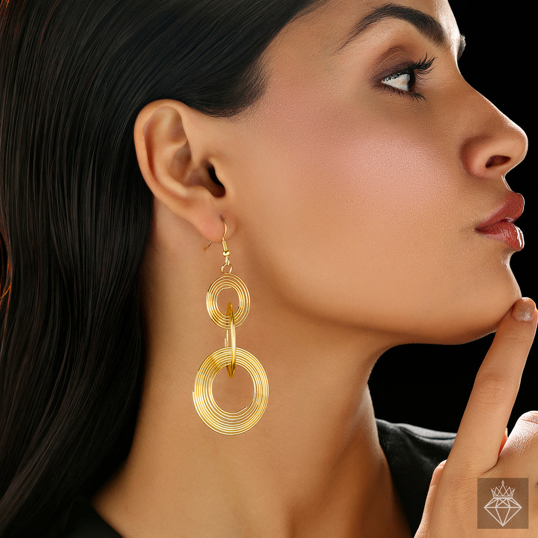 Anti-Tarnish Gold Plated Spiral Spring Danglers By PRAO