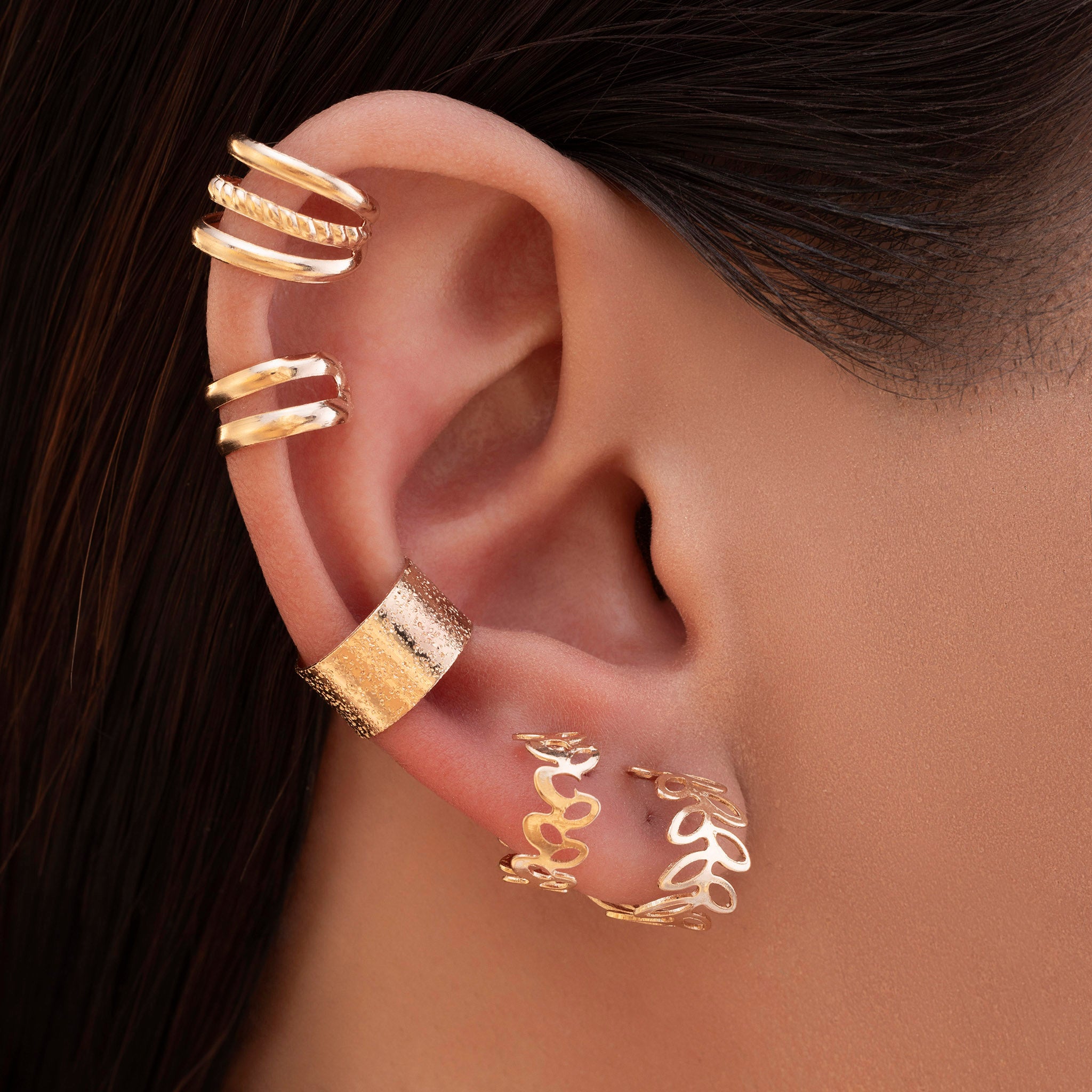 5 Anti-Tarnish Golden Ear Cuffs By PRAO