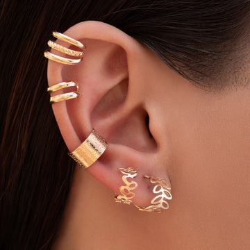 5 Anti-Tarnish Golden Ear Cuffs By PRAO