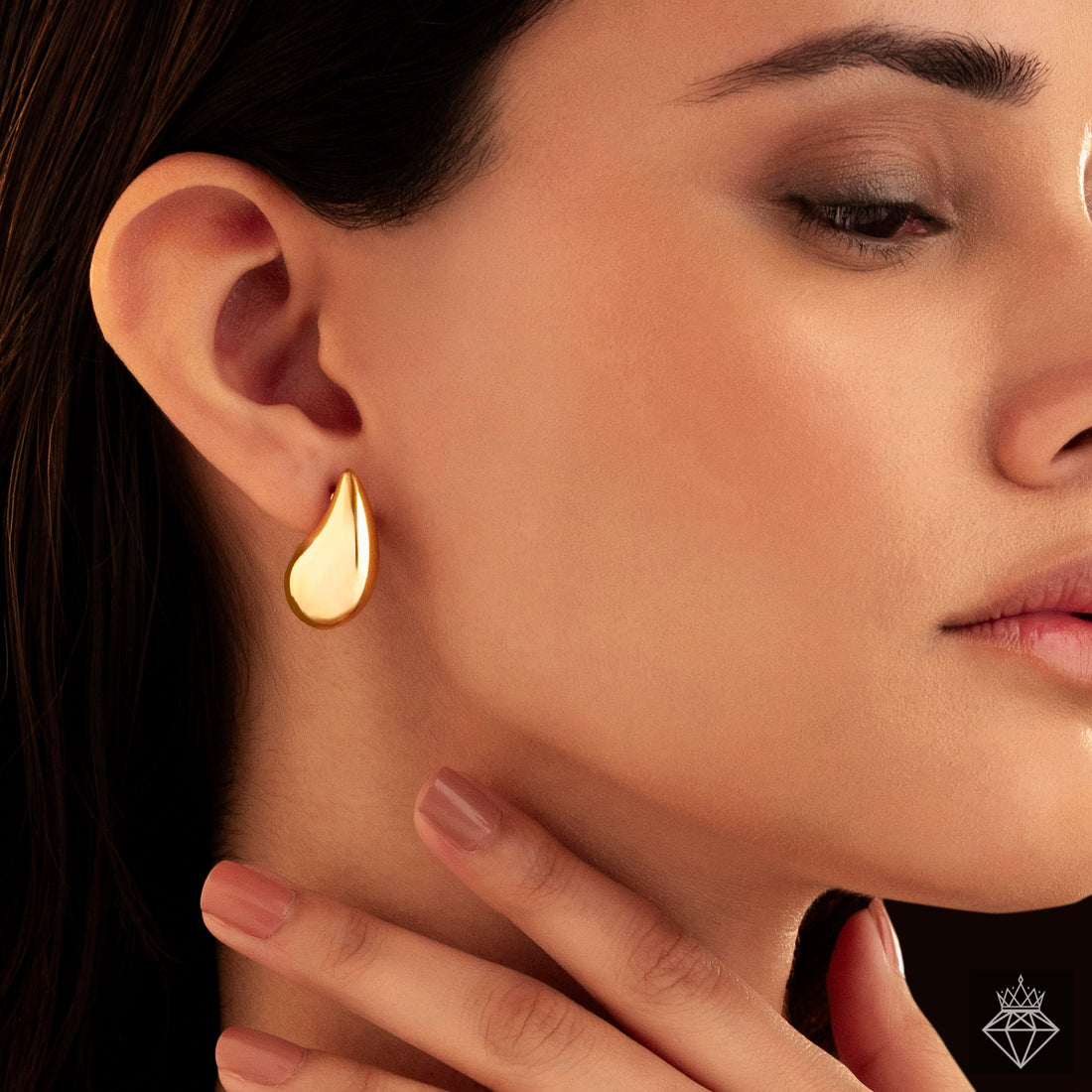 Anti-Tarnish Cashew Waterdrop Studs By PRAO