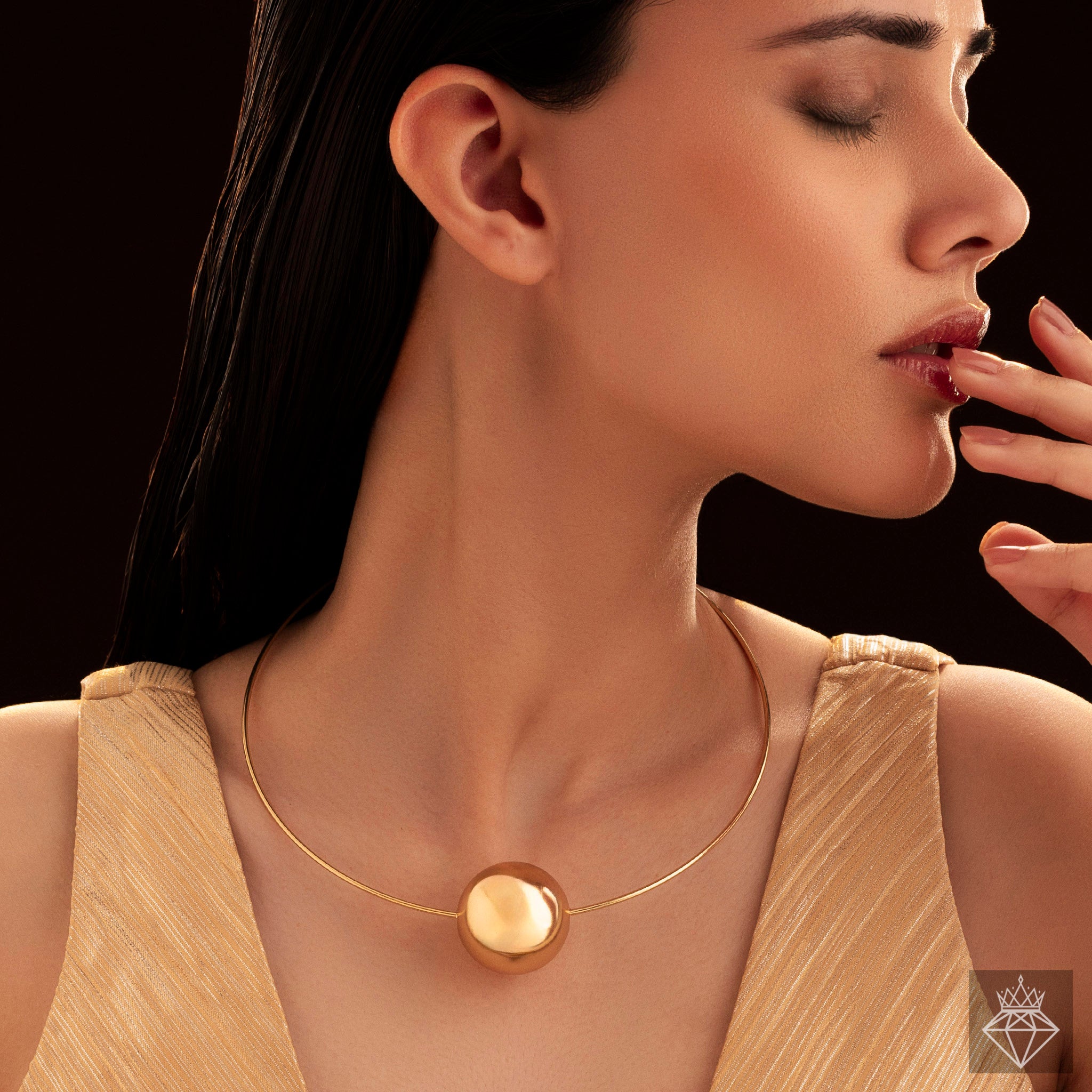 Anti-Tarnish Golden Ball Necklace By PRAO