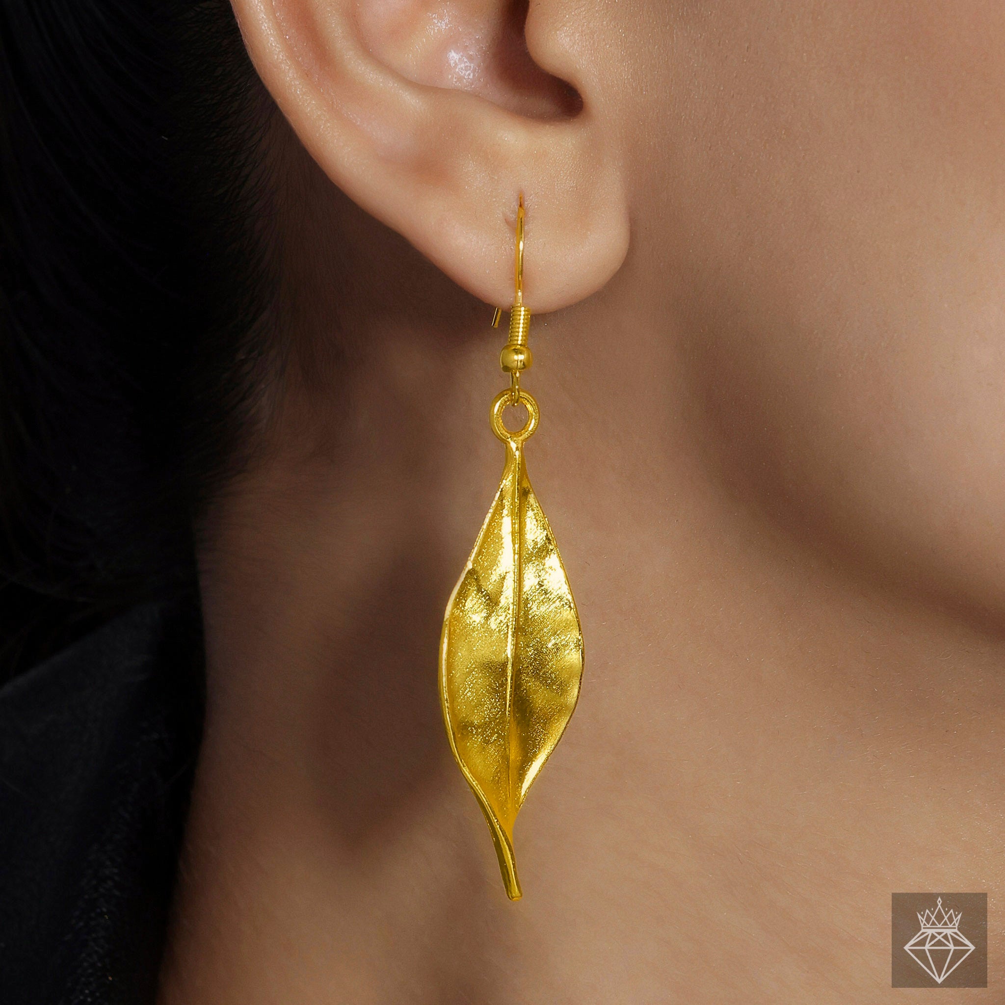 Anti-Tarnish Leaf Branchlet Gold Plated Earrings By PRAO