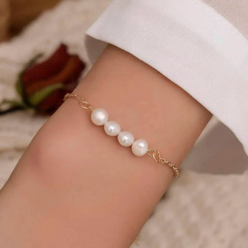 Anti-Tarnish Freshwater Pearl Minimalist Bracelet By PRAO