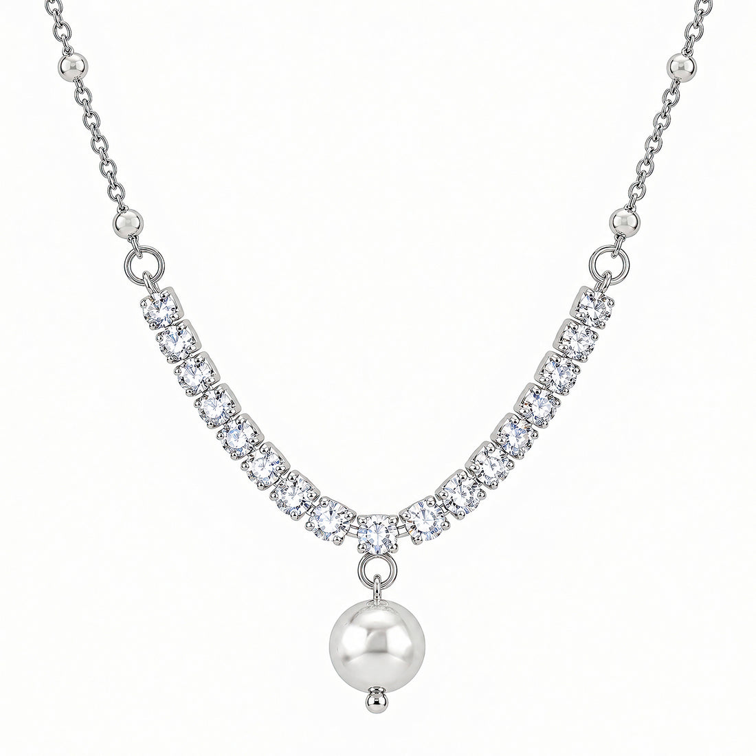 PRAO Necklace Anti-Tarnish Crystal Ball Pendant