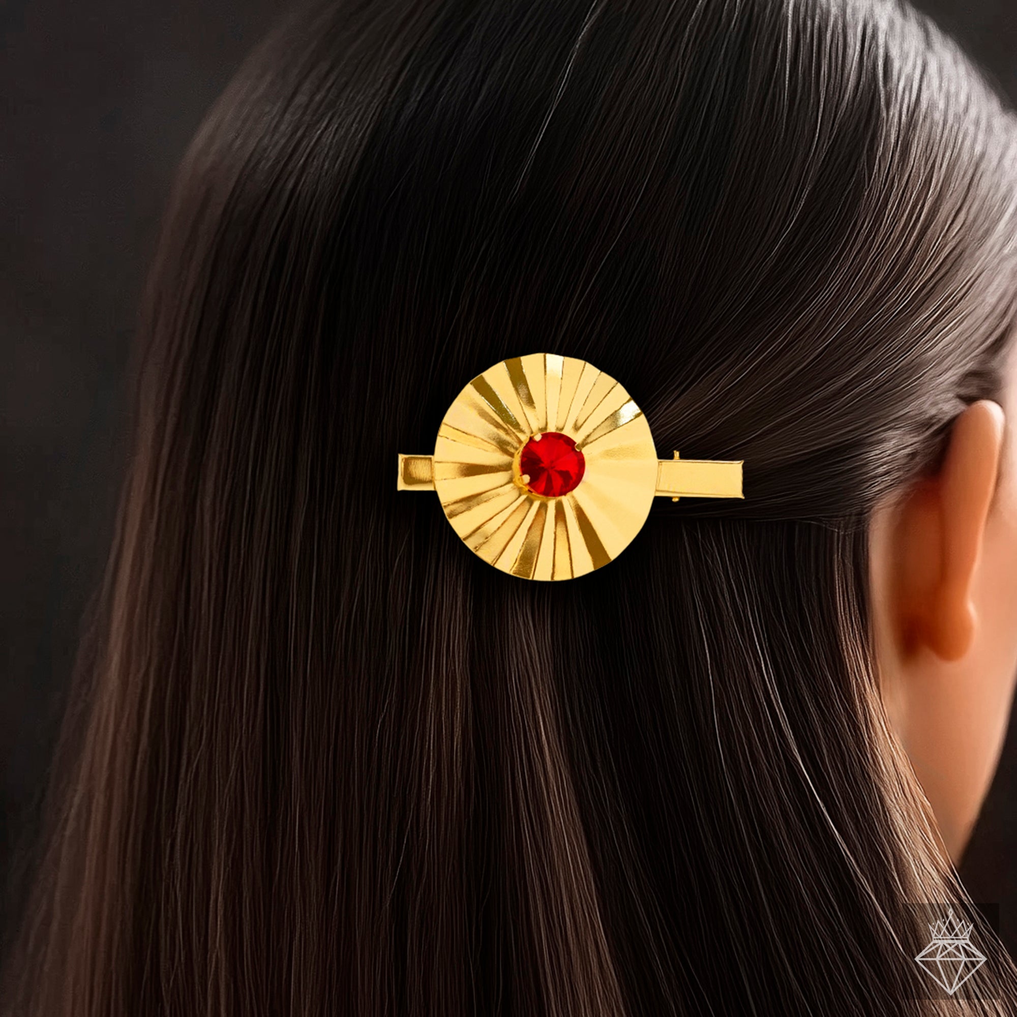 PRAO Anti-Tarnish Textured Coin Crystal Hairpin✨