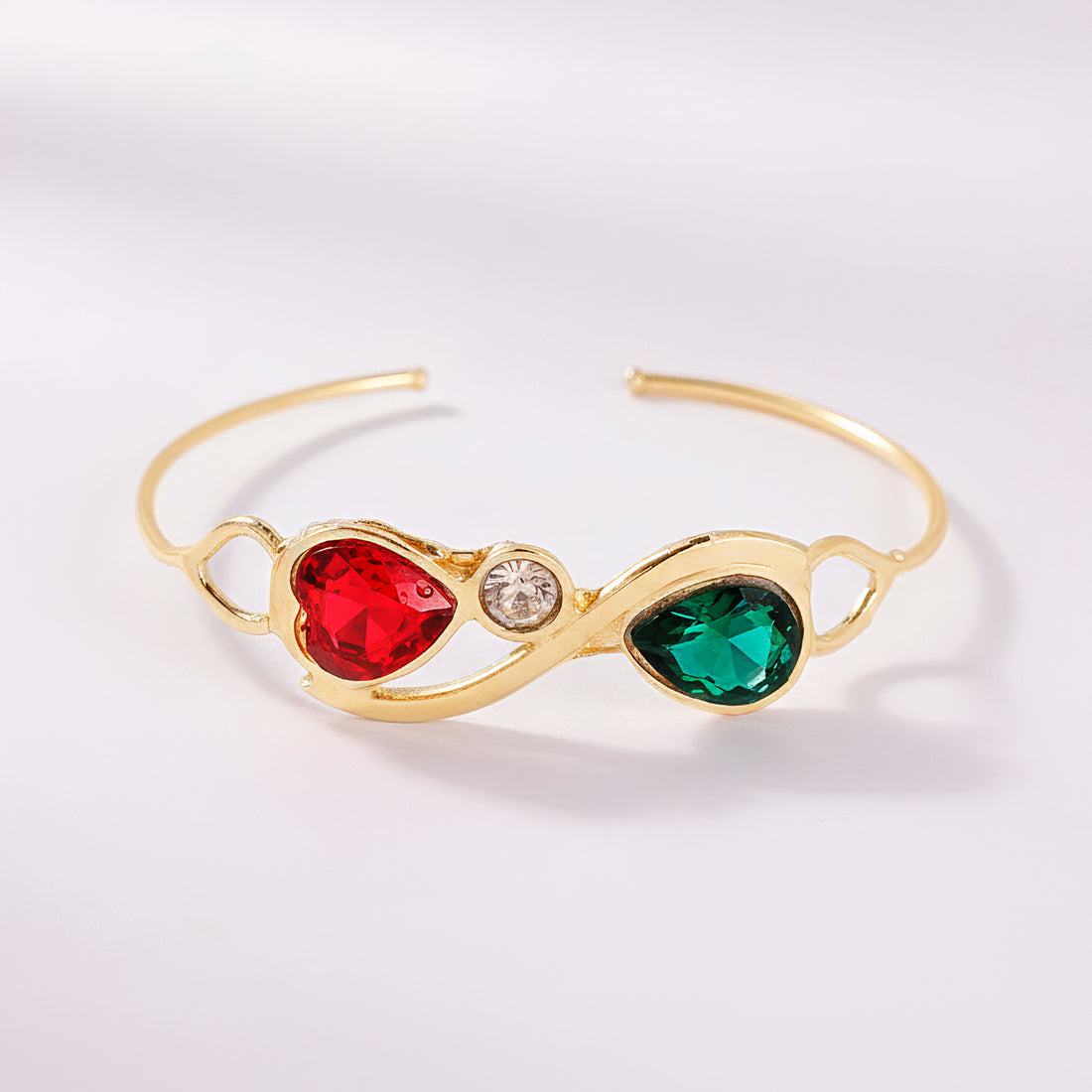 PRAO Anti-Tarnish Infinity Heart & Tear Drop Crystal Bracelet (Adjustable Size)