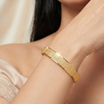 PRAO Bracelet Anti-Tarnish Gold Plated Bangle (Adjustable Size)