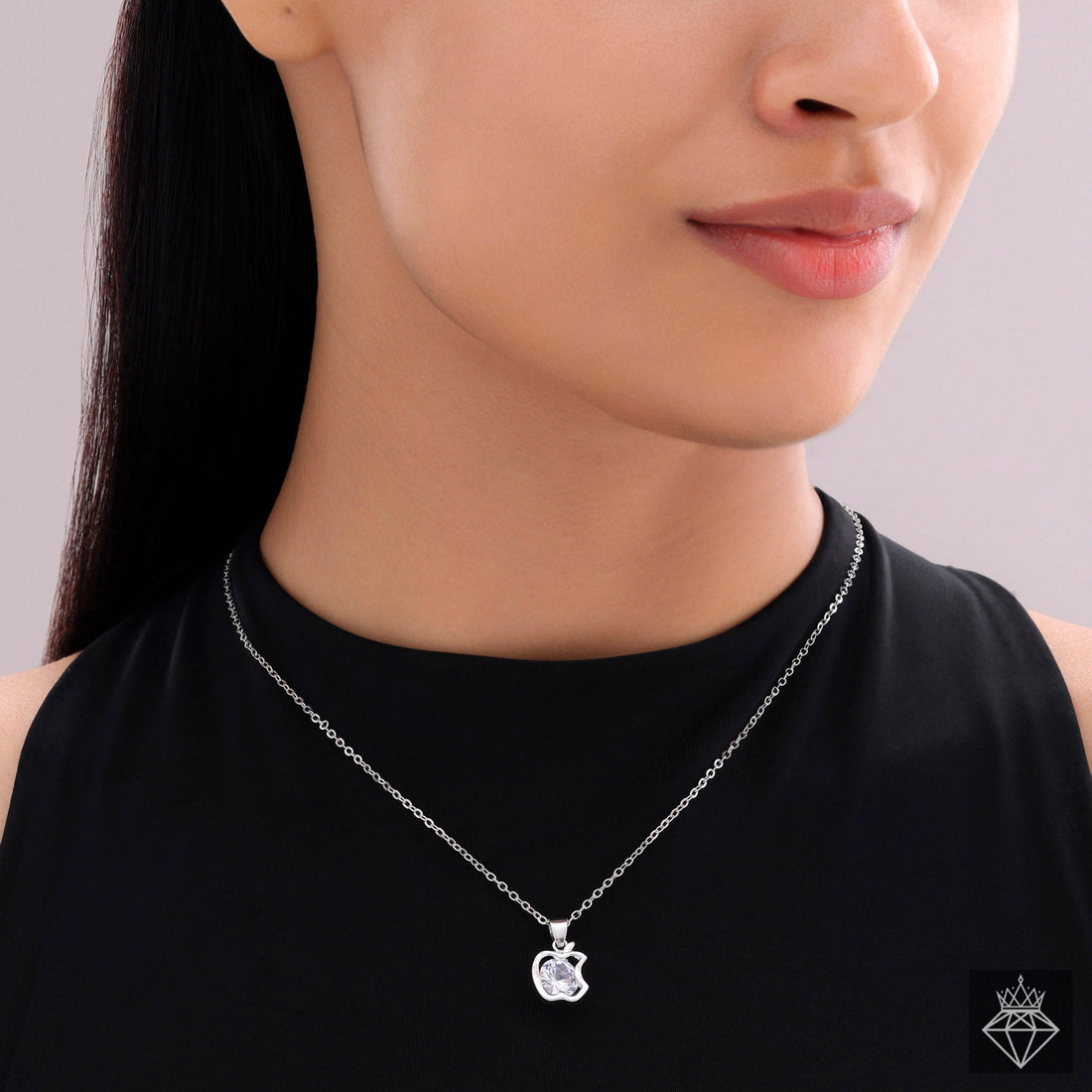 PRAO Twinkle Trend Crystal Solitaire in Apple Shape Pendant