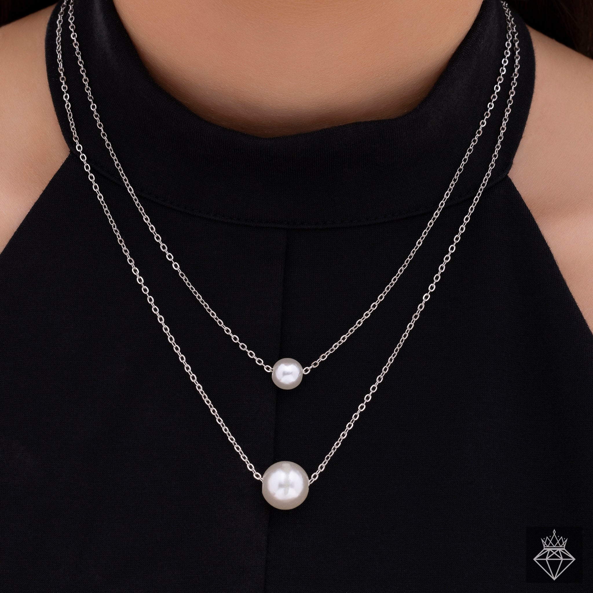 PRAO Luxurious Double Strand Pearl Necklace