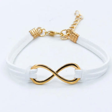 Anti-Tarnish Gold Plated Infinity Suede Bracelet