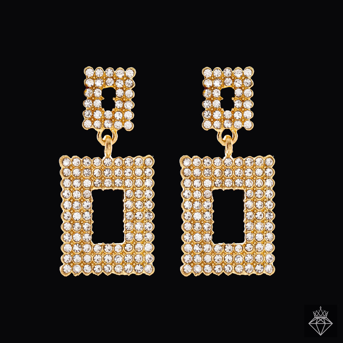 Anti-Tarnish Bold & Gold Diamond Studded Statement Earrings