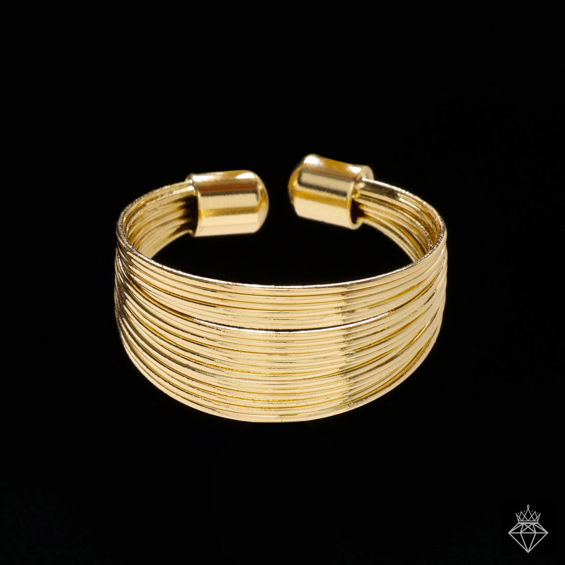 Golden Anti-Tarnish Multi-Wire Band Ring By PRAO (Adjustable Size)