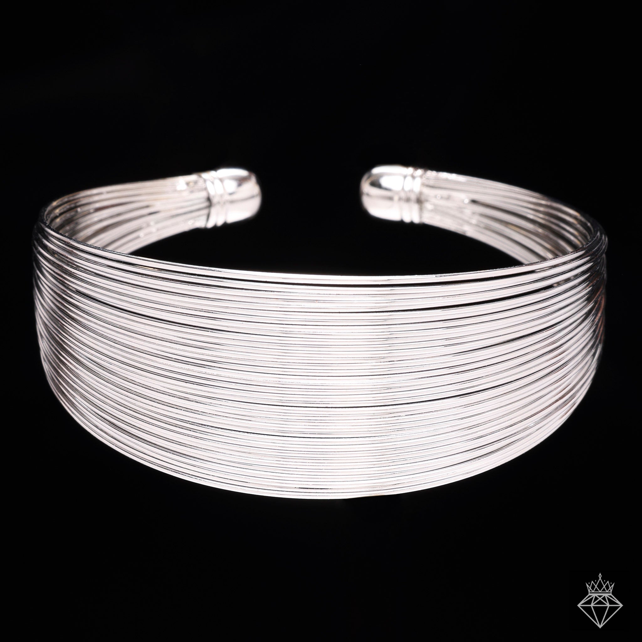 Contemporary Silver Layered Anti-Tarnish Bangle Bracelet By PRAO